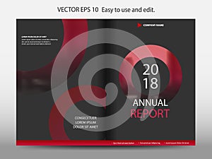 Red abstract circle annual report Brochure design template vector. Business Flyers infographic magazine poster.Abstract layout