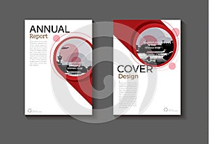 Red abstract cover Circle design modern book cover Brochure cov