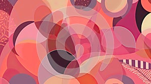Red Abstract Geometric Colored Curves Background