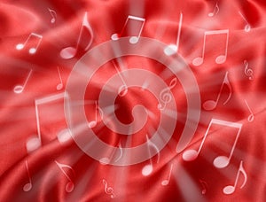 Red Abstract Music Background