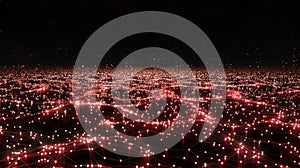 Red Abstract Network Background: Data, Connection, Technology Concept