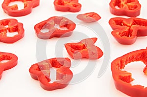 Red abstract of pepper rings