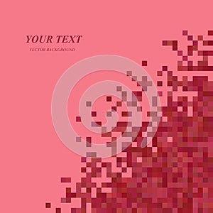 Red pixel square pattern background design