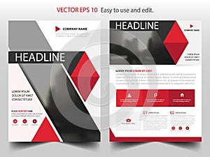 Red abstract triangle Brochure design template vector. Business Flyers infographic magazine poster.Abstract layout template ,