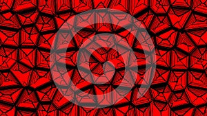 Red abstract triangle line shape pattern background. Abstract 3d triangle crystal background.