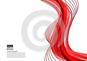 Red abstract wave background modern design with copy space; Vector illustration for your business