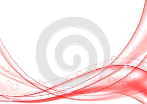 Red abstract wave transparent background Vector illustration for your business