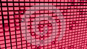Red abstraction with a large number of rectangular cubes. Abstract background with red cubes. 3D rendering.