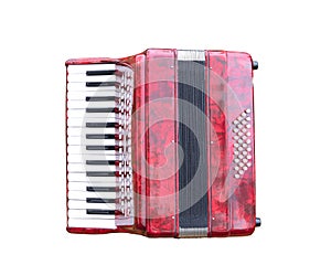 Red accordian isolated