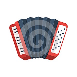 Red accordion icon