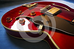 Red acoustic guitar