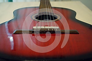 Red acoustic guitar