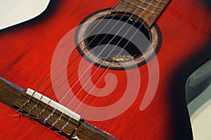 Red acoustic guitar