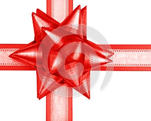 Red acute-angled gift bow