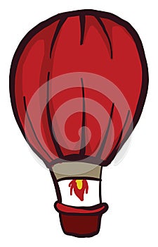 Red aerostat, illustration, vector
