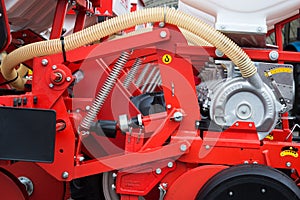 Red agriculture machine