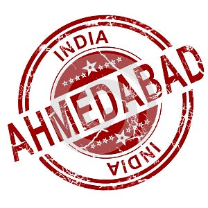 Red Ahmedabad stamp