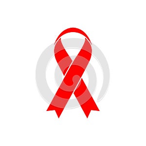 Red AIDS awareness ribbon icon.