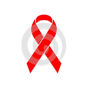 Red AIDS awareness ribbon icon.