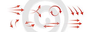 Red air flow with arrow set