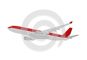 Red airplane cartoon mode in flight