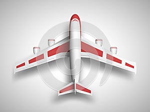Red airplane top view