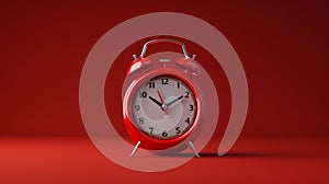 The Classic Red Alarm Clock.AI generated image