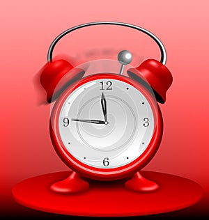 Red Alarm Clock Ringing Wildly photo