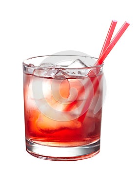 Red alcoholic cocktail