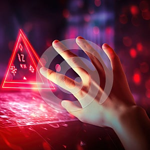 Red Alert System in Futuristic Interface