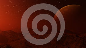 Red Alien Planet - 3D Rendered Computer Artwork