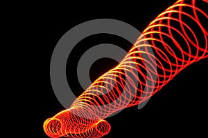 A red snake of light