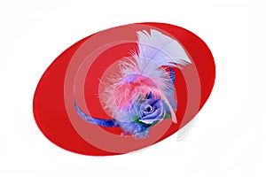 Red amd Purple Ladies Hat with Feathers