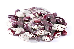 Red Anasazi Beans isolated on a white background. Spotted beans.Kidney beans.Haricot beans