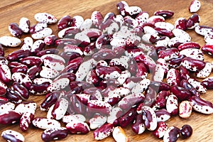 Red Anasazi Beans. Spotted beans.Kidney beans.Haricot beans. Vegetarian food. Healthy protein food