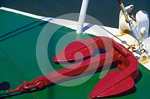 Red Anchor on Green