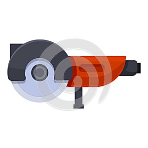 Red angle grinder cutting machine power tool for construction