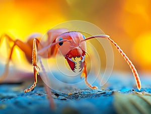 Red ant beautiful macro photo