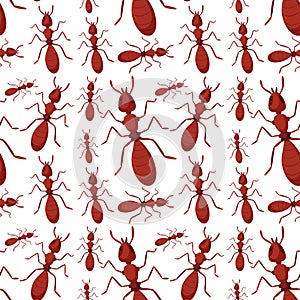 Red ant seamless pattern