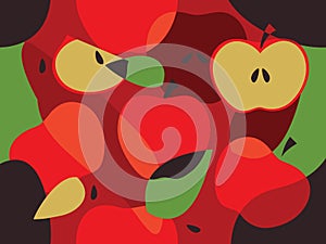 Red Apple abstract seamless pattern vector