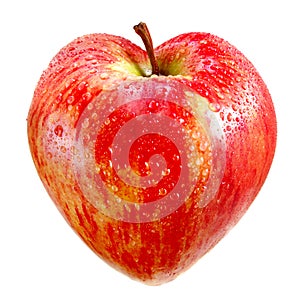 Red apple as a heart