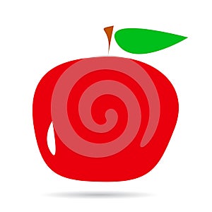 Red Apple cartoon icon illustration vector
