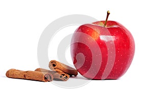 Red apple and cinnamon