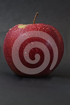 Red apple on dark background