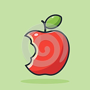 Red apple fruit bite vector illustration design