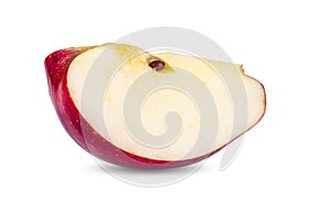 Red apple fruit slice cut isolated on white background