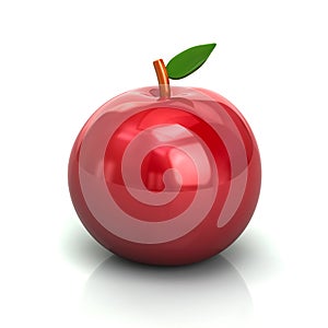 Red apple icon 3d illustration