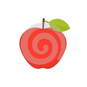 Red apple icon. Vector illustration. Flat design