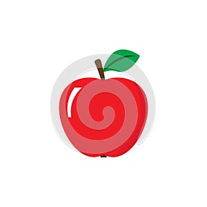 Red apple icon. Vector illustration isolated on white background.