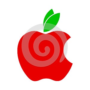 Red apple icon - vector